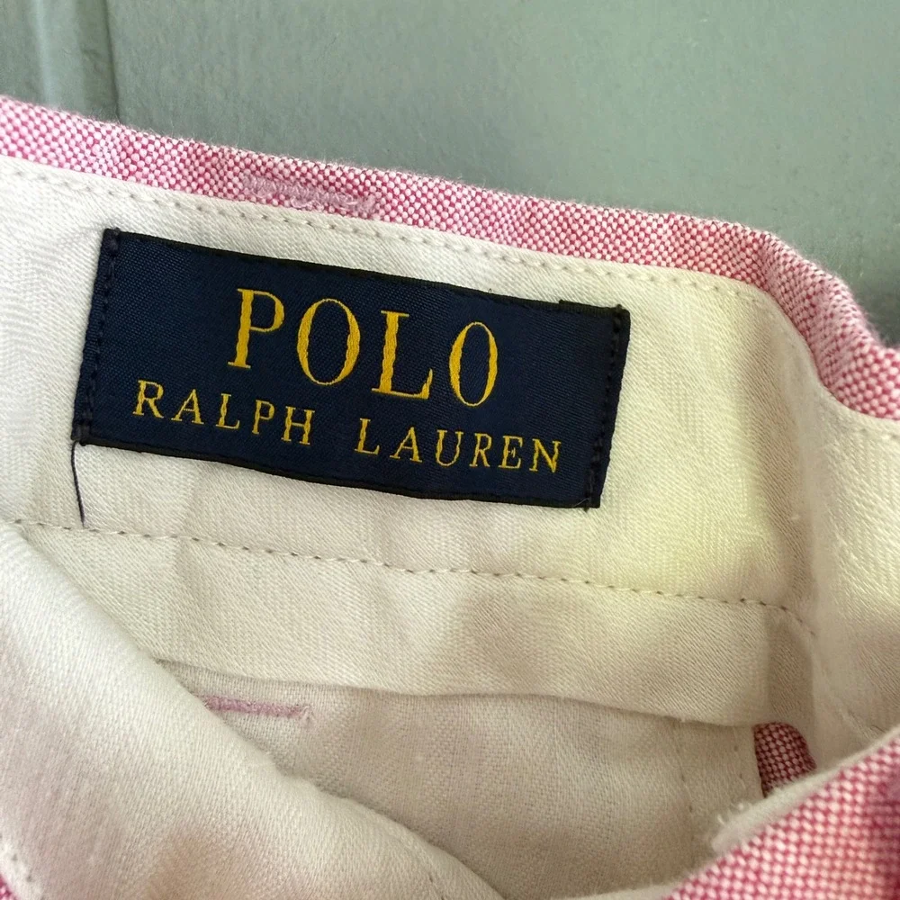 Polo Ralph Lauren Mens 35 Pink Oxford Cloth Chino‎ Shorts Preppy Old Money